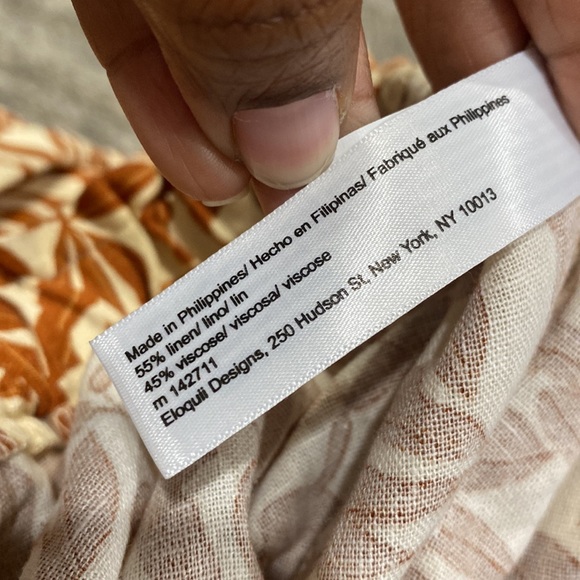 Eloquii 55% linen 45% viscose pull on elastic waist wide leg printed pants sz 22 - Picture 11 of 12